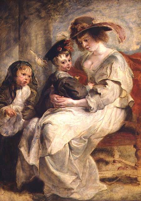 Helene Fourment (1614-73) with Two of her Children, Claire-Jeanne and Francois à Peter Paul Rubens