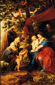 la Sainte Famille sous le pommier. Ehem. Extérieur d'aile d.Ildefonso-Altars à Peter Paul Rubens