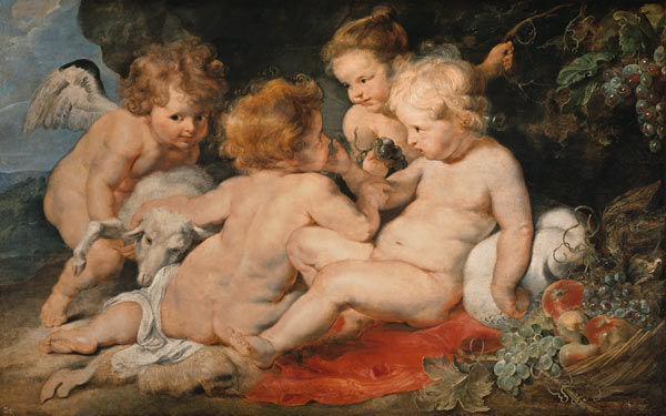 Infant Christ with John the Baptist and two angels à Peter Paul Rubens