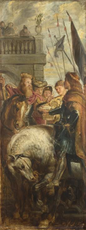 Kings Clothar and Dagobert dispute with a Herald from the Emperor Mauritius. Sketch for High Altarpi
