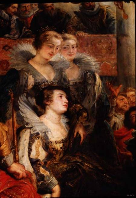 The Medici Cycle: The Coronation of Marie de Medici (1573-1642) at St. Denis, 13th May 1610, detail à Peter Paul Rubens