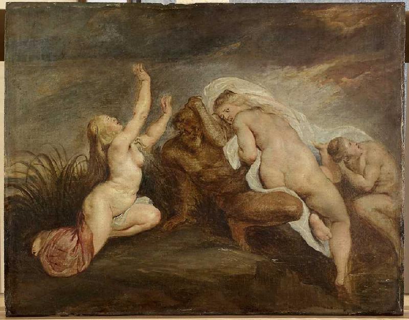 Nymphen und Flussgott (Fragment einer Darstellung des Phaeton-Sturzes) à Peter Paul Rubens