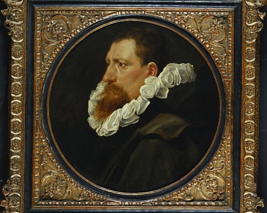 Portrait of a gentleman, small bust length, wearing a white ruff and grey cloak à Peter Paul Rubens
