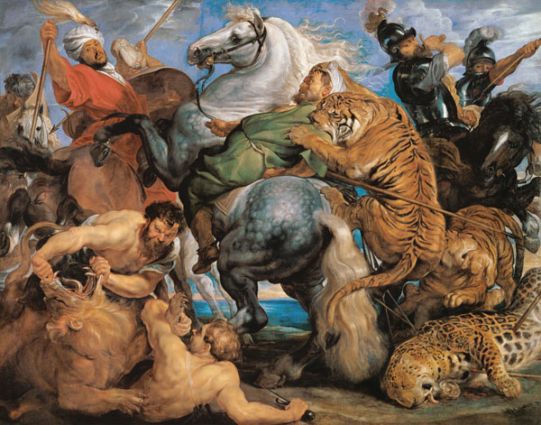 The Tiger Hunt, c.1616 (oil on canvas) à Peter Paul Rubens