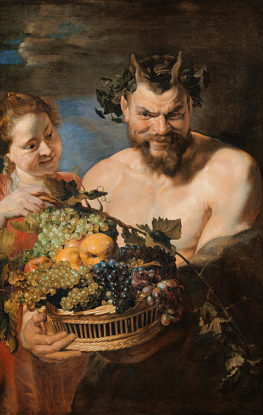 Satyre et filles avec le panier de fruits à Peter Paul Rubens