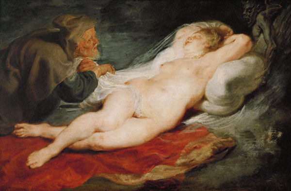 The Hermit and the sleeping Angelica, 1626-28 à Peter Paul Rubens