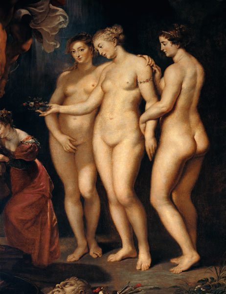 The Medici Cycle: Education of Marie de Medici, detail of the Three Graces à Peter Paul Rubens