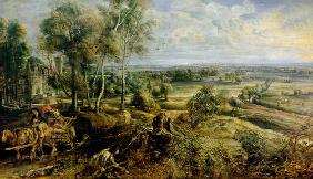 Paysage d'automne avec une vue sur Het Steen