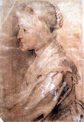 Portrait of the Daughter of Balthasar Gerbier d'Ouvilly, 1629 (black and white chalk, sanguine, pen