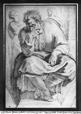 The Prophet Jeremiah, after Michangelo Buonarroti (pierre noire & red chalk on paper)