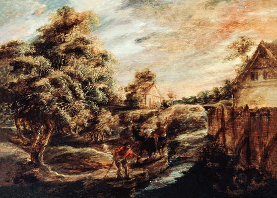Wooded Landscape at Sunset à Peter Paul Rubens