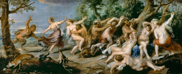 Diana and her Nymphs Surprised by Fauns à Peter Paul Rubens