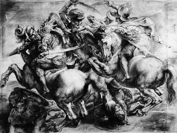 The Battle of Anghiari after Leonardo da Vinci (1452-1519) à Peter Paul Rubens