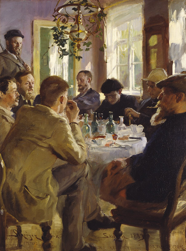 Künstleressen im Brøndum’s Hotel à Peter Severin Kroyer