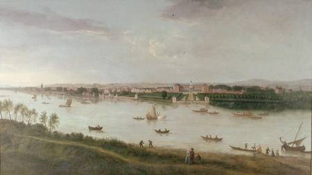 The Royal Hospital from the south bank of The River Thames à Peter Tillemans
