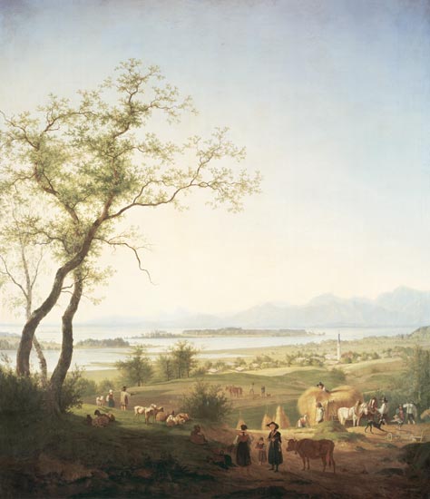 paysage du lac Chiemsee. à Peter von Hess