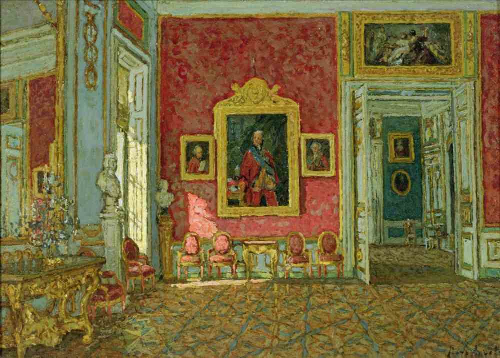 The purple drawing-room in the Kuskovo Palace à Petr Ivanovic Petrovichev