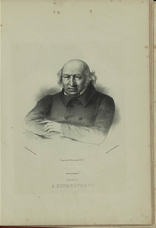 Portrait of the author Prince Alexander Shakhovskoi (1777-1846) à P.F. Borel