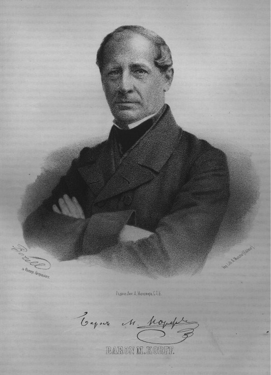 Portrait of Count Modest Andreyevich von Korff (1800-1876) à P.F. Borel