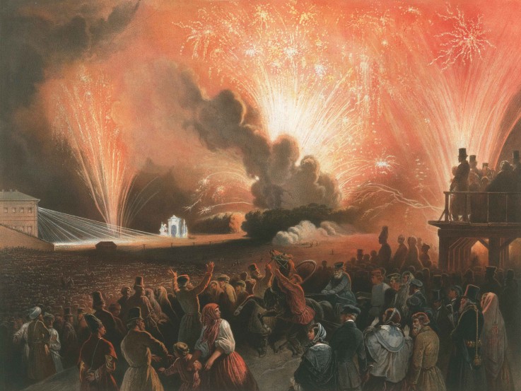 Coronation Fireworks in Moscow à Pharamond Blanchard