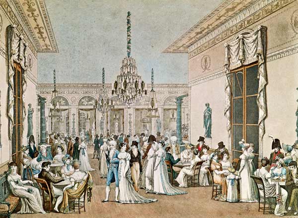 The Cafe Frascati in 1807 (see also 177420) à Philibert Louis Debucourt