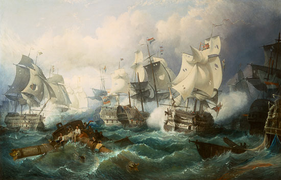 bataille navale de Trafalgar à Philip James (ou Jacques Philippe) de Loutherbourg