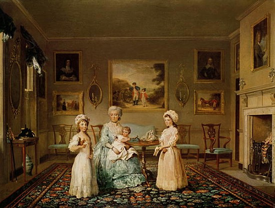 Mrs Congreve and her children in their London drawing room à Philip Reinagle
