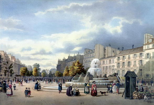 The Fountain of the Boulevard St. Martin, from 'Vue de Paris', c.1840 (colour litho) à Philippe Benoist