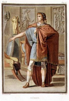 Nero, costume for 'Britannicus' by Jean Racine, from Volume II of 'Research on the Costumes and Thea à Philippe Chery