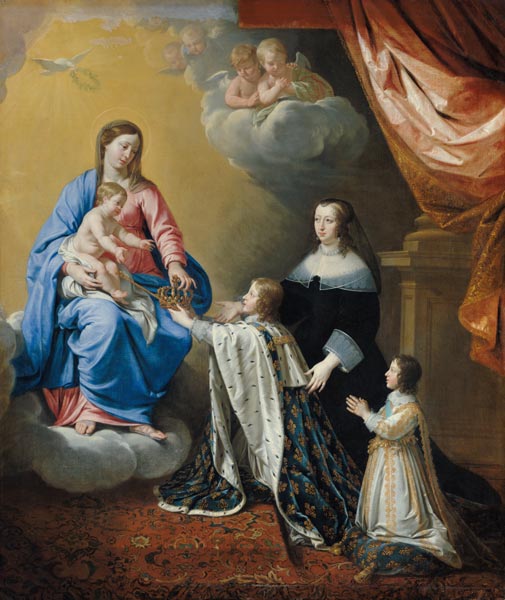 The Virgin Mary gives the Crown and Sceptre to Louis XIV à Philippe de Champaigne