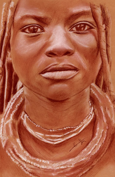 Femme Himba de face à Philippe Flohic
