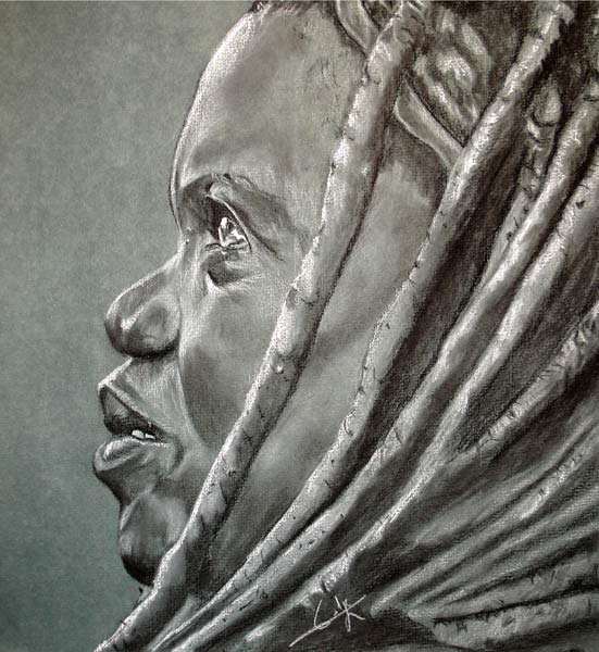 Femme Himba de profil à Philippe Flohic