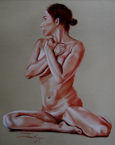 Femme nu au Sol 221206 à Philippe Flohic