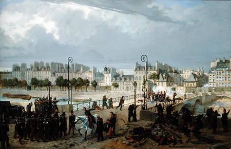 An Attack on a Barricade on the Pont de l'Archeveche à Philippe Marie Chaperon
