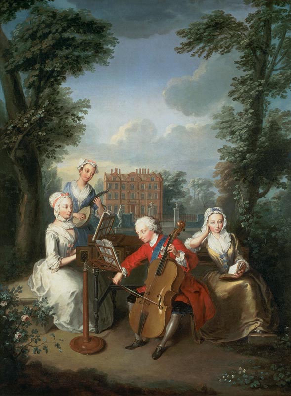 "The Music Party", Frederick, Prince of Wales and his sisters à Philippe Mercier