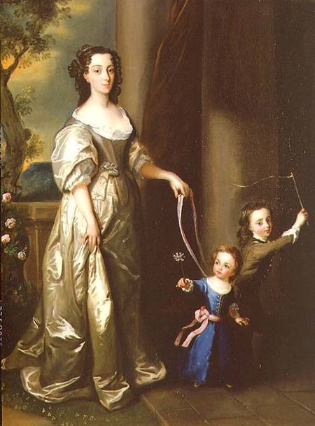 Portrait of Mrs Thomas Fane with her children John and Anne à Philippe Mercier