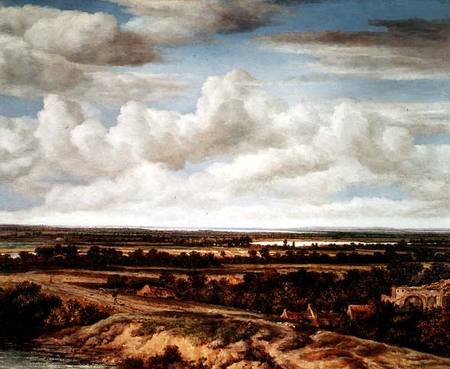 An Extensive Landscape with a Road by a River à Philips Koninck