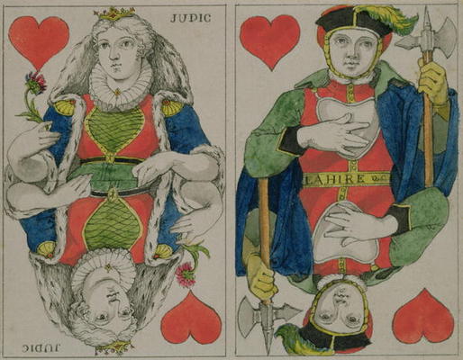 Design for playing cards, c.1810 (pen and ink and w/c on paper) à Phillip Otto Runge