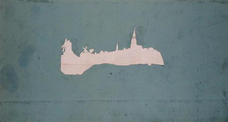 View of Hamburg (collage on paper) à Phillip Otto Runge