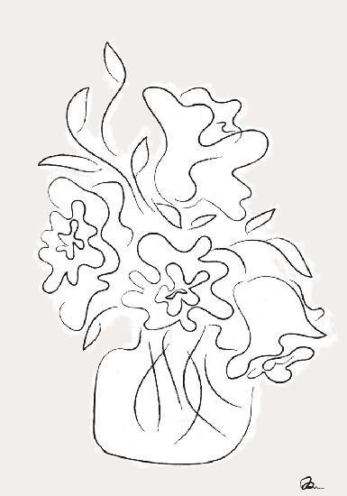 Flower Bouquet Grey