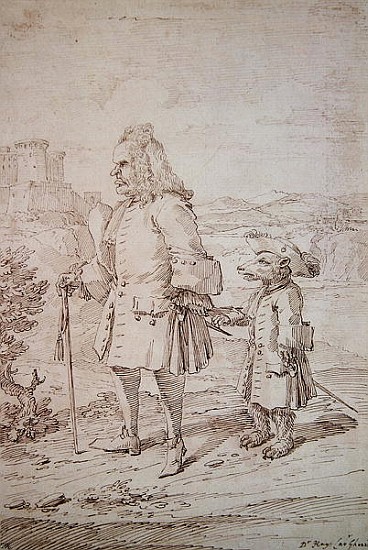 Dr. James Hay as a Bear Leader, c.1704-29 (pen and ink on paper) à Pier Leone Ghezzi