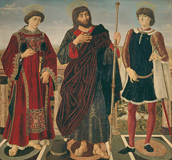 Altartafel mit drei Heiligen à Piero del Pollaiuolo