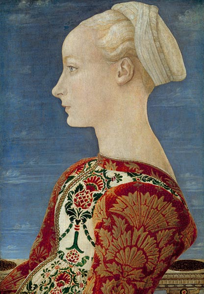 Portrait d'une jeune femme à Piero del Pollaiuolo