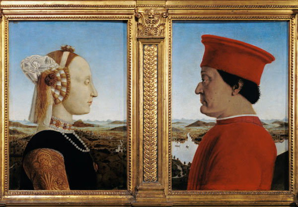 Portraits of Duke Federico da Montefeltro (1422-82) and Battista Sforza à Piero della Francesca