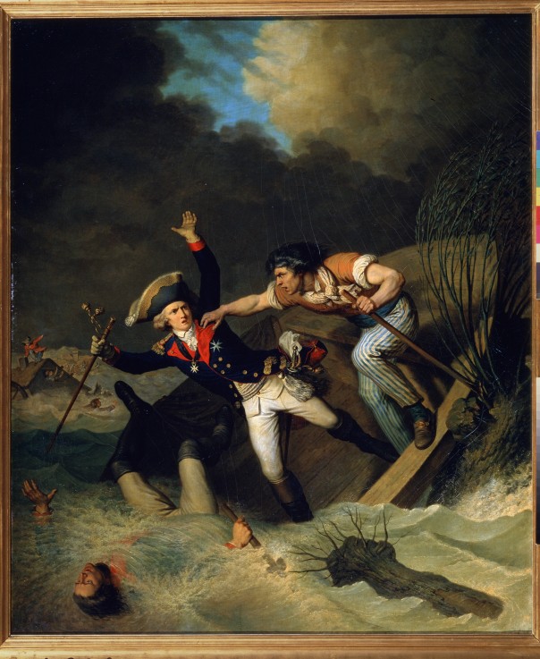 The Death of Duke Leopold of Brunswick during a flood in Brunswick in 1785 à Pierre Alexandre Wille