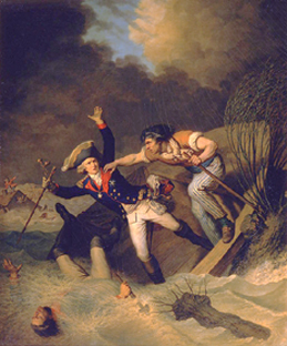 Der Tod des Herzogs Leopold von Braunschweig im Hochwasser 1785 à Pierre Alexandre Wille
