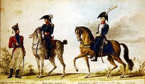 Swiss officer of the 4th regiment, horseman of the Royal Emigre Cavalry and mounted National Guard