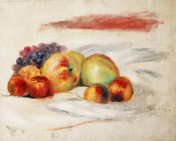 Äpfel, Pfirsiche und Weintrauben à Pierre-Auguste Renoir