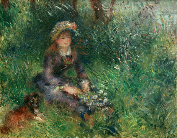 Aline Charigot au chien à Pierre-Auguste Renoir