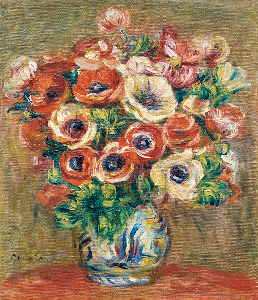 Anemones in a Vase à Pierre-Auguste Renoir